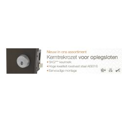 SKG3 Veiligheid-rozet rond tbv oplegsloten met kerntrek beveiliging RVS