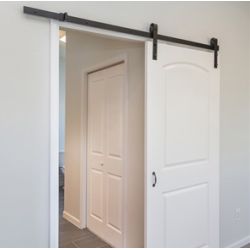 Schuifdeursysteem 'Barndoor' 2 meter  RVS/mat zwart