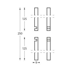 Stangenset tbv pomp-espagnolet 125cm nikkel mat