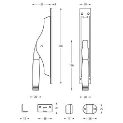 Pomp-espagnolet Ton 222 nikkel/ebbenhout